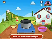 Summer Squash Sausage Stew cooking game screenshot, free online recipe game, kids cooking simulation