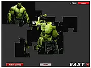 Green Hulk Jigsaw online puzzle game screenshot, image of the Hulk, superhero jigsaw puzzle free online