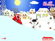 Santa's Snowmobile Adventure free online racing game, driving a snowmobile to deliver presents