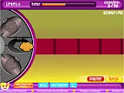 Screenshot of Quick Cookie Challenge game showing a busy kitchen counter with dough, ingredients, and cookies being baked
