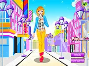 Winter Scarf Fashion Game free online dress up game, styling a model with a trendy knitted scarf and winter coat.