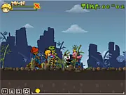 Gameplay screen of Bicycle Drag 3 showing a bicycle racer speeding down the drag strip with a gear shift indicator visible