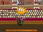 Power Rangers Knight game screenshot showing the Red Ranger in medieval armor fighting an opponent with a sword.