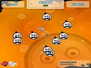 Smiley Showdown 2 free online chain reaction puzzle game, an explosion of smileys detonating across the screen.
