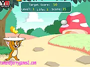 Hungry Jerry 2 arcade game, free online platformer, collect food and dodge iron balls, play retro game on PlayArcadeHub