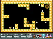 Bee Honey Hunt free puzzle game, bumble bee maze online, collect flowers to get honey comb