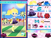Screenshot of Kawaii Cheerleader Dressup showing the main character, Penny, in a cute red and white cheerleading uniform.