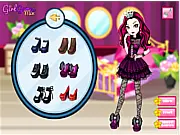 Raven Queen Dress Up game from Ever After High, featuring the character in a gothic purple outfit