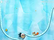 Play Yummy Nuts 2 free online puzzle game with rope cutting and teleportation powers