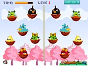 Angry Birds Glasses 2 online game screenshot showing a split image of an Angry Bird character needing symmetry matching on the right side.