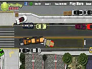 Just Park It 3 online game screenshot showing an 18-wheeler truck carefully attempting to reverse into a marked parking spot