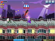 Cyber Chaser free online runner game screenshot, character running, jumping, and shooting