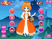 Chibi Princess Dress Up online game screenshot showing the adorable princess character in a fashionable outfit
