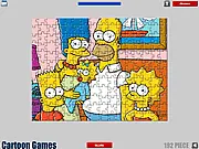 The Simpsons Jigsaw Puzzle online free game, piece together Homer Marge Bart Lisa and Maggie