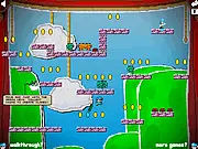 Screenshot of Enough Plumbers 2 free online game, showing multiple small plumber clones with different colored hats navigating a complex platform puzzle level