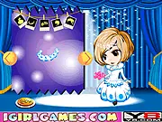 Super Cute Bride Dress-Up online game showing the bride wearing a stylish wedding dress and holding a bouquet