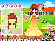 Little Bride Dresses online game screenshot showing Anna, the cute bride, wearing a white wedding gown and veil