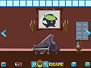 Screenshot of Wow Halloween Escape game, spooky room with hidden objects, free online puzzle game