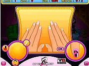 Screenshot of Halloween Party Girls dress up game, showing models in various scary clothes, masks, and costumes for a spooky party. Play free online.