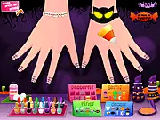 Halloween Nail Art Design free online game, create spooky holiday manicures, nail design on PlayArcadeHub