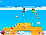 Sweet Floyd free online puzzle adventure game screenshot, character eating yummy sweets, reaching cake in a candy level