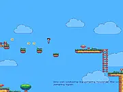 Screenshot of a ninja character leaping between walls and collecting a gold coin in the Ninja Training Worlds action game