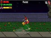 Freak o' Lantern free online Halloween game, player controls a creepy monster attacking trick-or-treaters, unlock new skills game