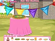 Barbecue Party Decoration online game screenshot, play free party planning game, set tables and hang decorations on PlayArcadeHub