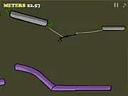 Spider Stickman swinging between obstacles using a web, simple 2D free online game screenshot