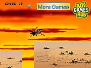 Screenshot of Candy Ride: Harley's Horse Training free online game showing a boy named Harley riding a horse over rough, hilly terrain