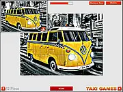VW Camper Taxi puzzle game free online with classic yellow van