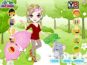 Girl Dancing In The Rain online game dress-up rainy day