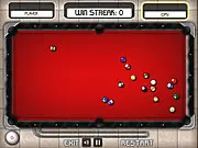 Pool Maniac 2 game screenshot showing the cue ball and colored balls on a green billiards table, free 8 ball pool online game.