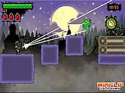 Screenshot of Jack Lantern free online game showing the pumpkin-headed hero fighting a creature of the night.