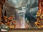 Alexia Crow The Cave of Heroes online game screen showing the adventurer near an ancient stone wall puzzle in a mysterious cave