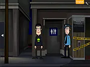 Vortex Point 2 free online point-and-click adventure game screenshot, paranormal investigators at a mysterious photo booth scene on PlayArcadeHub