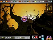Screenshot of the Halloween Devil Shot game featuring cartoon devils as targets in a spooky setting