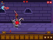The Dark Knight character riding a horse and fighting enemy soldiers in the Dark Knight Adventure action game