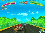 Racer Kartz free online racing game screenshot - two colorful karts speeding on a vibrant track