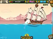 Moby Dick 2 free online action game screenshot - giant whale destroying a boat and eating creatures in the ocean