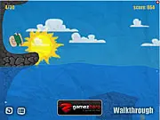 Chu Rescue 2 free online physics puzzle game screenshot showing a small character frozen in a block of ice