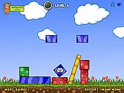 Blue Box 2 physics puzzle game screenshot showing various blue blocks that need to be connected. Play free online.