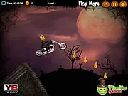Halloween Ghost Rider free online motorbike racing game hill race explosive pumpkins PlayArcadeHub