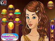 Screenshot of the November Cover Girl dress up game showing a model with glamorous makeup and a stylish outfit