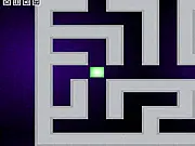 The game screen for Maze Ultima, showing a bright, top-down maze grid. The player character is a small glowing orb, and the maze walls are composed of complex, colorful geometric patterns that appear to be actively shifting and changing shape.
