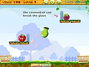 Reap Fruits free online physics puzzle game cannon shooting target basket PlayArcadeHub