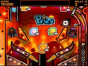 Big Pixel Pinball game screen showing the steel ball, flippers, and pixelated scoring targets