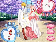 Just Married wedding dress up game online, styling a bride and groom for their big day, free fashion game