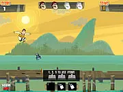 Rain of Terror online game screenshot, character dodging falling debris, arcade survival game, play free