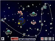 Astronauticus free online game screenshot; spaceship flying through outer space to rescue a lost astronaut; space rescue mission game